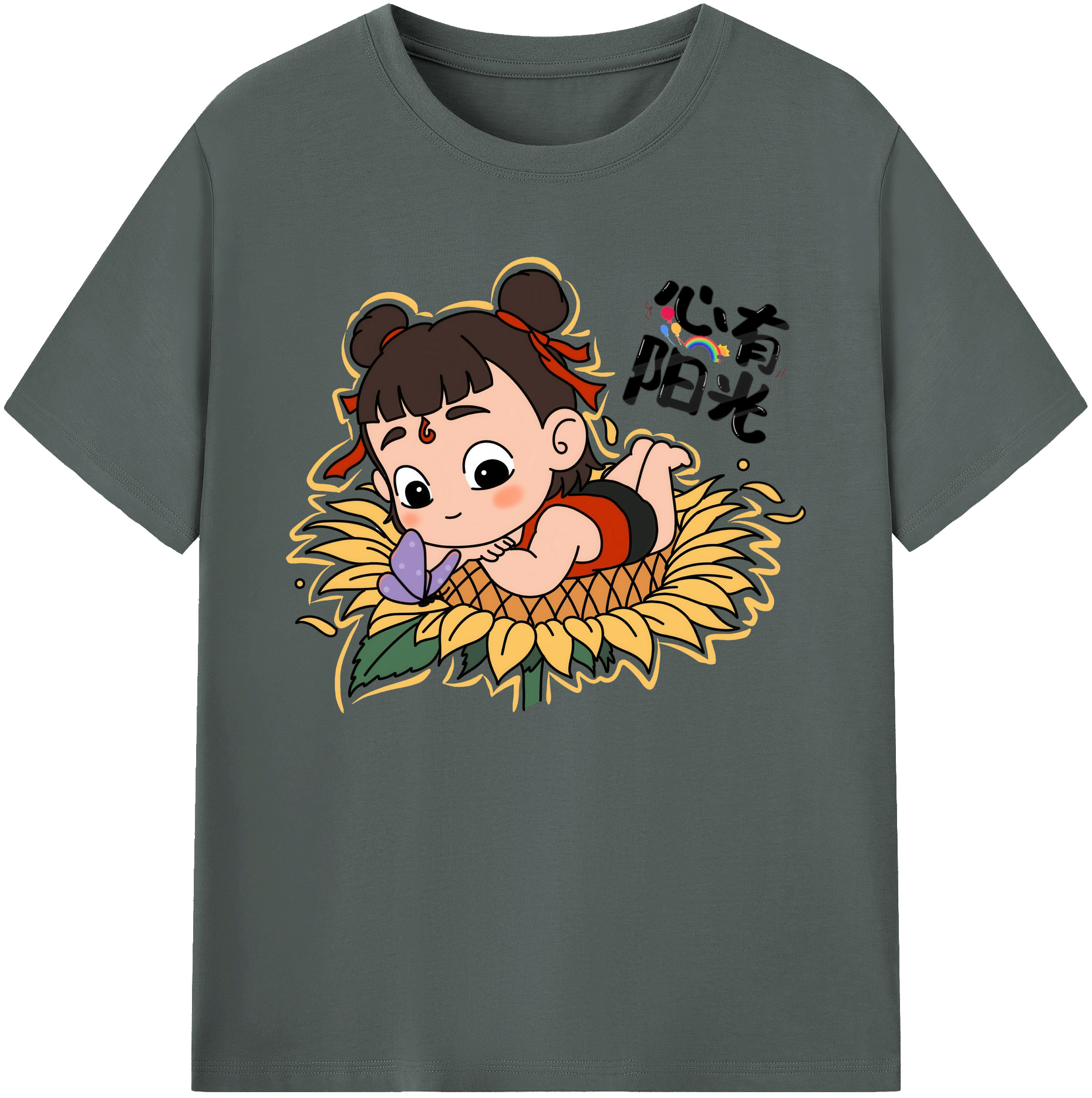 （画像用） Ne Zha 2 ナタ 魔童の大暴れ 綿100％ メンズ半袖Tシャツ｜肌触りやわらか＆通気性
